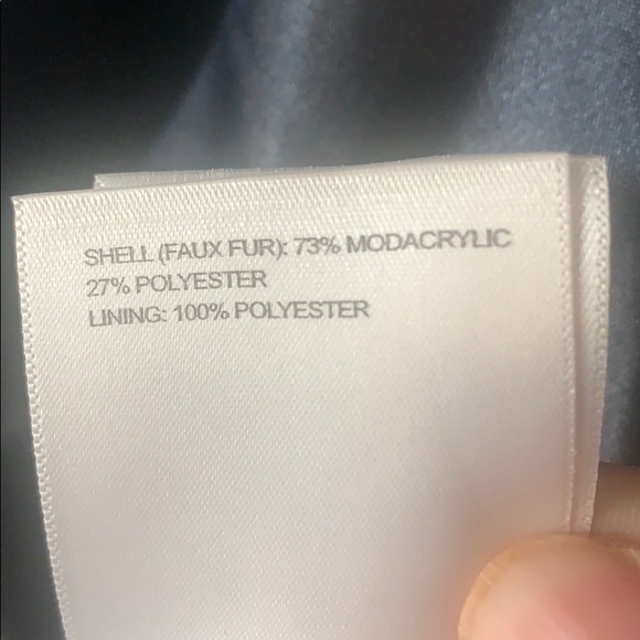 Laundry by Shelli Segal - Navy Fur Coat - Picture 5 of 10